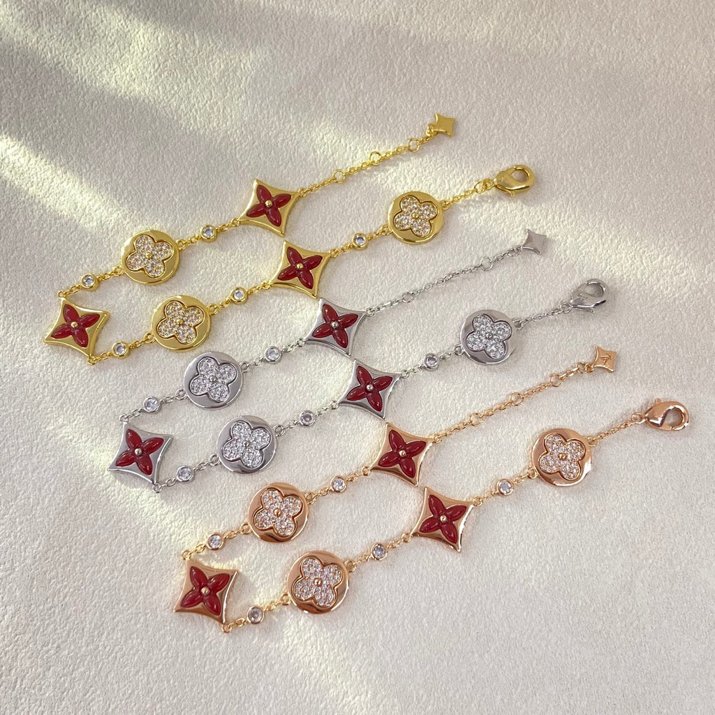X5N86E1K Popular  Earrings, Bracelets(6 flower bracelets)