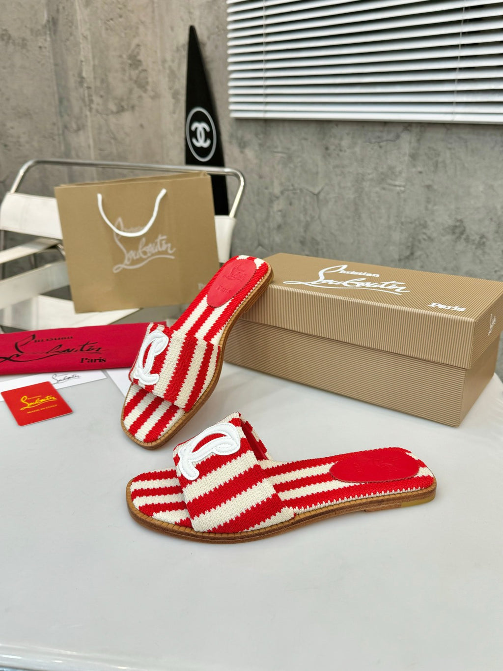 Z2XA10 Popular leather + knitted sandals
