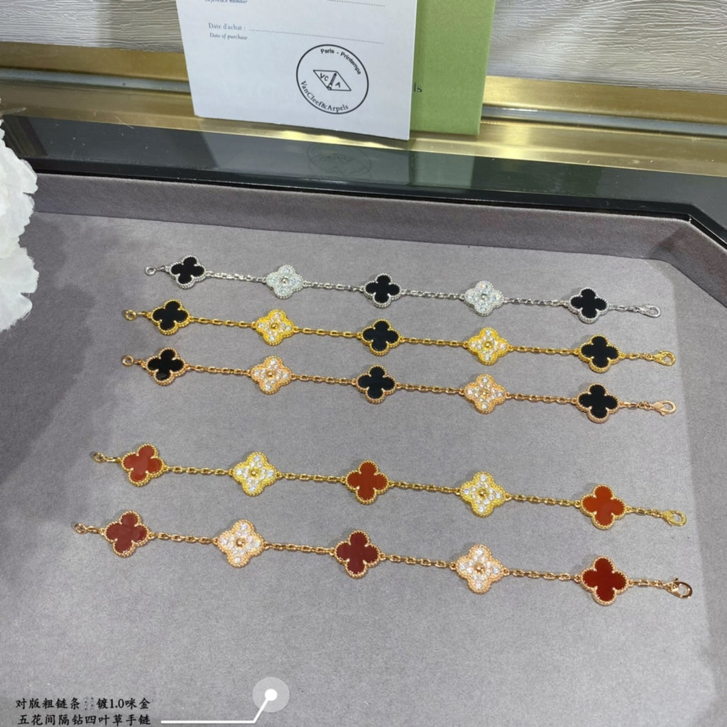 X5X53VA179K  Popular bracelets 5 flowers normal size1.5cm flower
