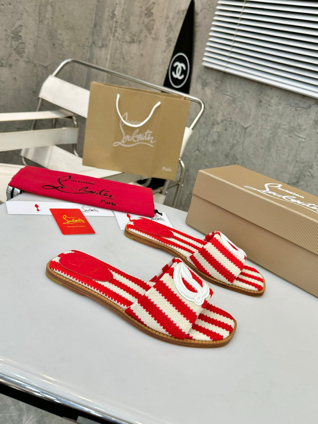 Z2XA10 Popular leather + knitted sandals