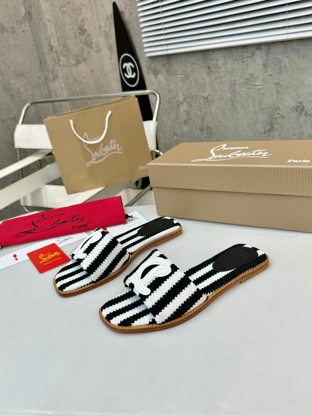 Z2XA10 Popular leather + knitted sandals