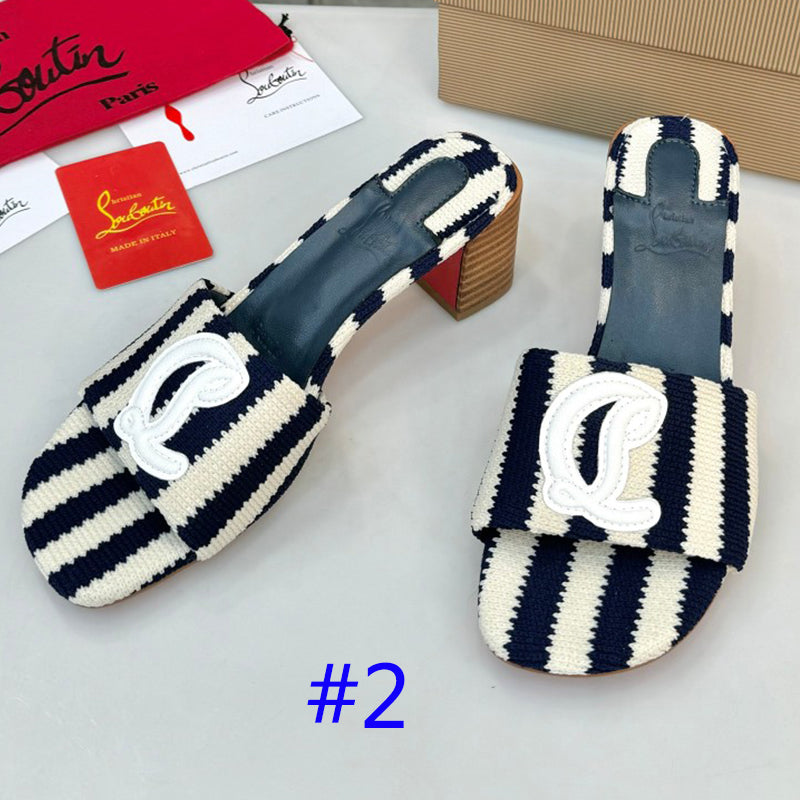 Z2XA9 Popular leather + knitted heels