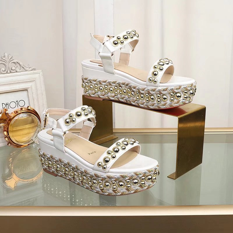 Z2ZA49 Popular leather High heels 6.5cm