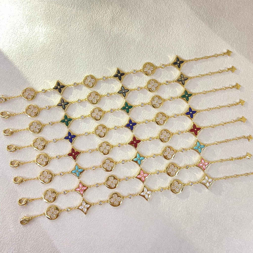 X5N86E1K Popular  Earrings, Bracelets(6 flower bracelets)