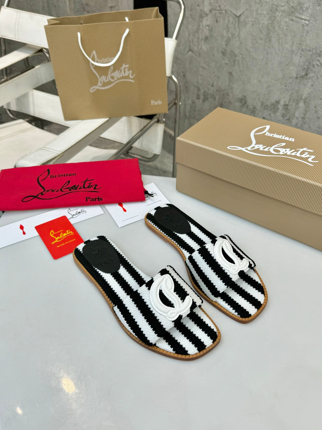 Z2XA10 Popular leather + knitted sandals