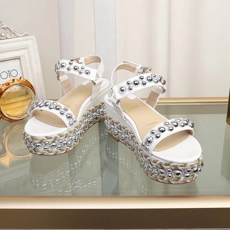 Z2ZA49 Popular leather High heels 6.5cm